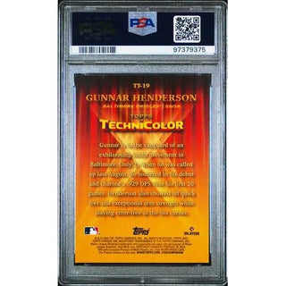 Gunnar Henderson 2023 Topps Chrome Topps In Technicolor Gold Ref. #TT19 PSA 10