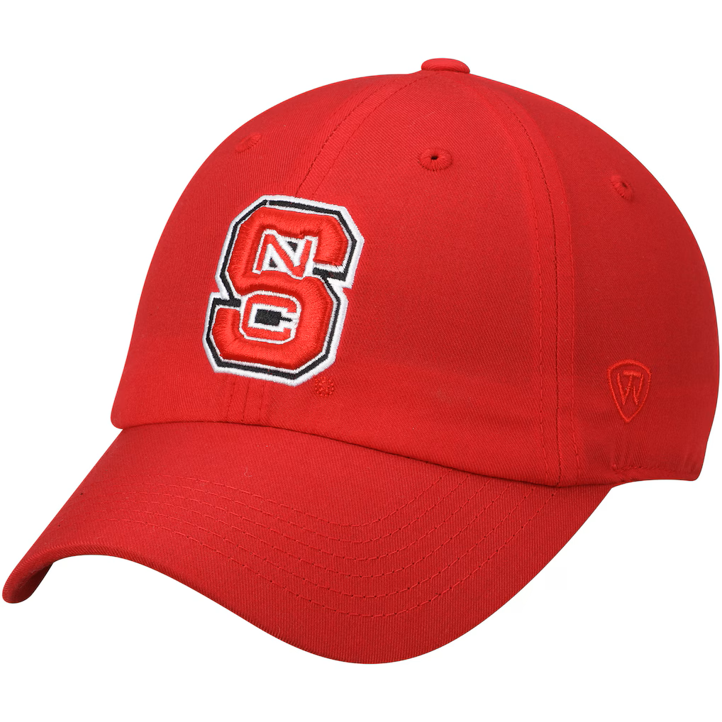NC State Wolfpack Top of the World Primary Logo Staple Adjustable Hat – Red