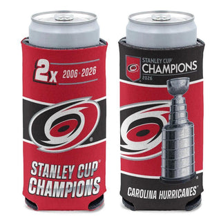 Carolina Hurricanes 2026 Stanley Cup Champions 12 oz Slim Can Cooler