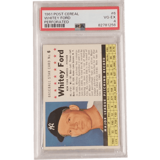 Whitey Ford: 1961 Post Cereal Perforated #6 PSA 4