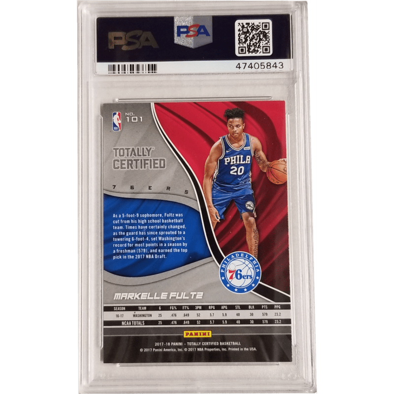 Markelle Fultz 2017 Panini Totally Certified Gold #101 PSA 9