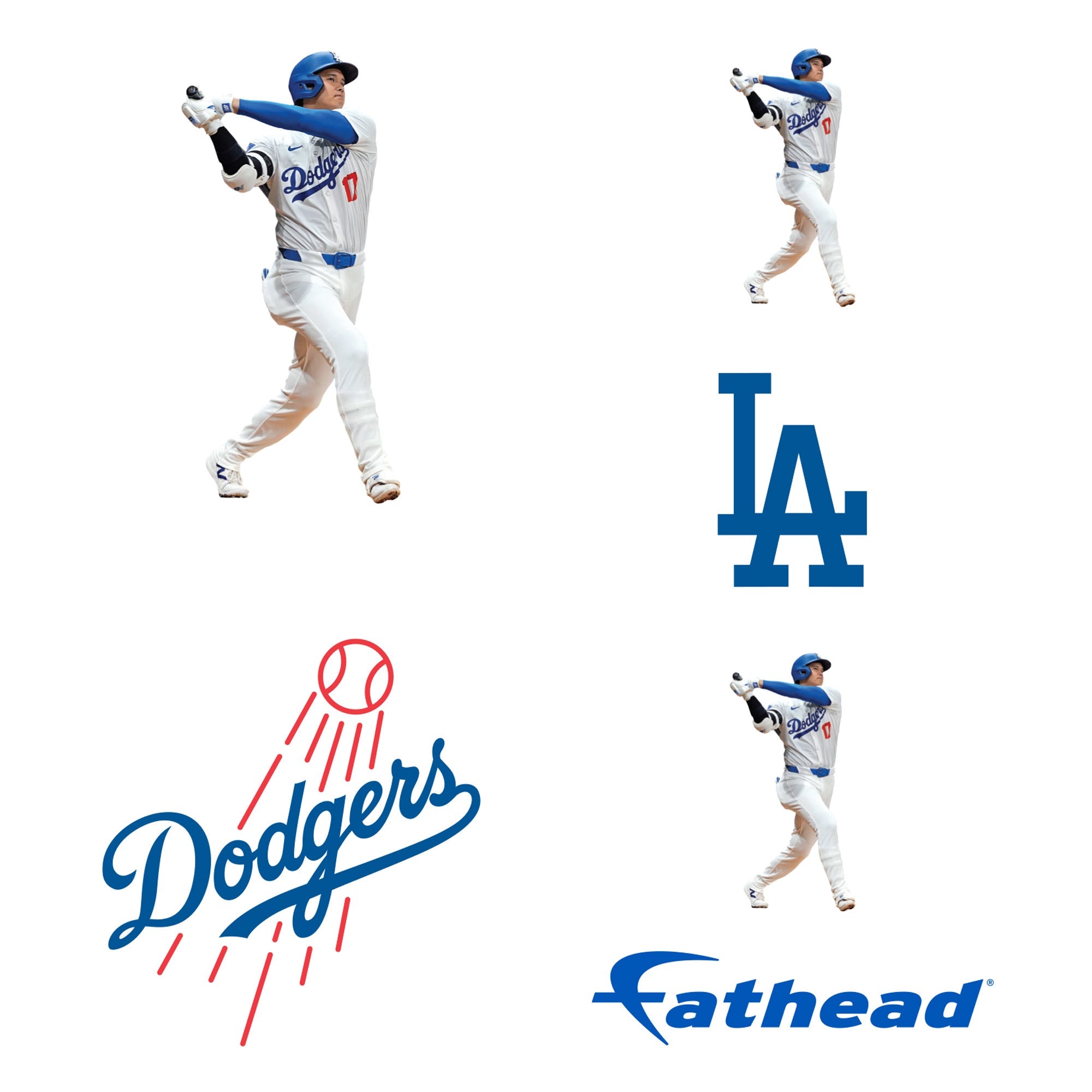Shohei Ohtani - 5 Minis Mixed Sizes - Official MLB - Los Angeles Dodgers - Reusable Vinyl Decals