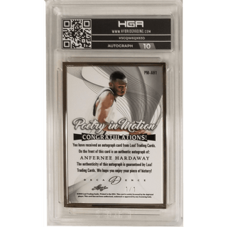 Anfernee Hardaway: 2022 Leaf Decadence Poetry in Motion Gold Autograph #PM-AH1 HGA 9.5