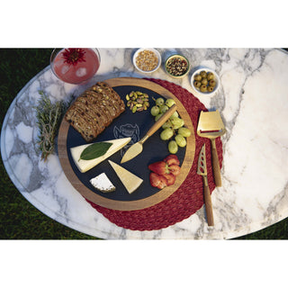 NC State Wolfpack - Insignia Acacia and Slate Serving Board with Cheese Tools