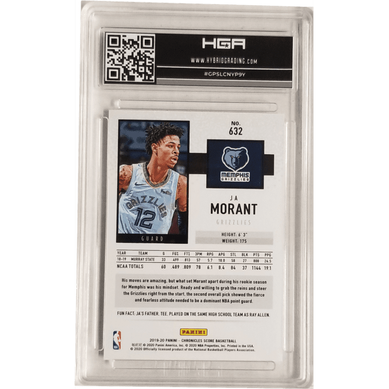 Ja Morant 2019-20 Panini Chronicles Score Blue #632 HGA 10