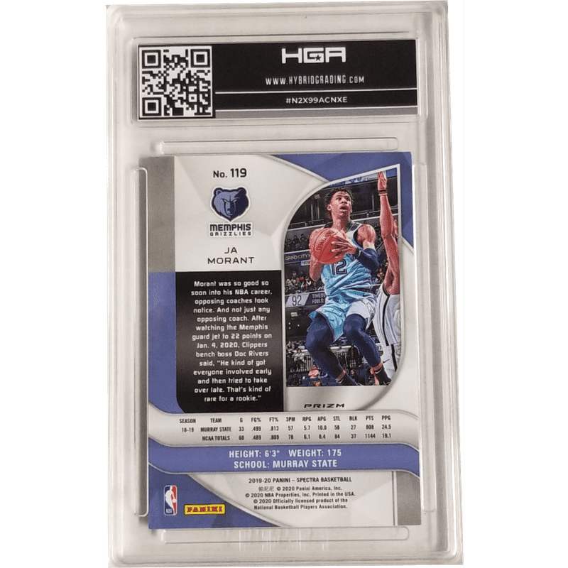 Ja Morant 2019-20 Panini Spectra Variations Silver #119 HGA 9.5