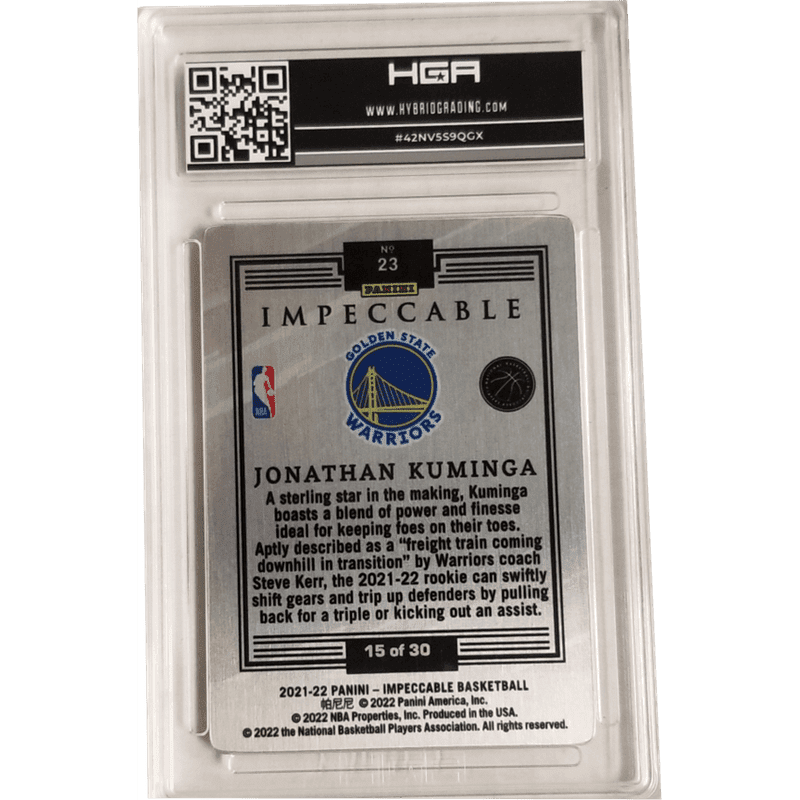Jonathan Kuminga 2020-21 Panini Impeccable Stainless Stars Orange #23 HGA 9.5