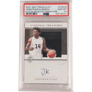 Jonathan Kuminga: 2021 National Treasure Collegiate Silhouette Signature #CSSJN PSA 10