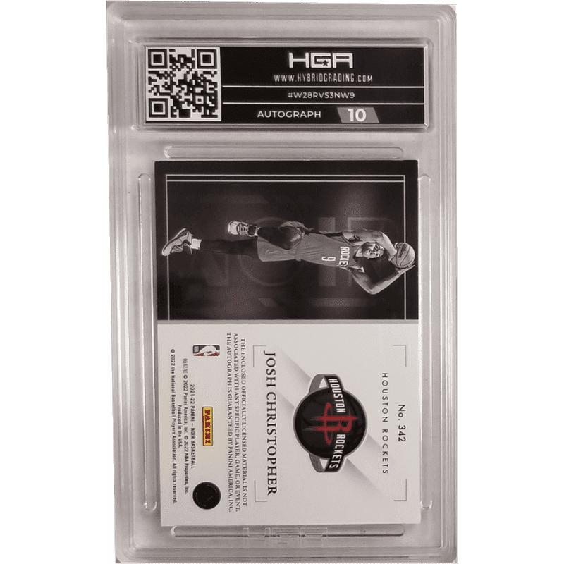 Josh Christopher: 2021-22 Panini Noir Rookie Patch Autograph Color #342 HGA 8.5