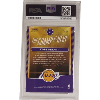 Kobe Bryant: 2017 Panini Donruss Optic The Champ is Here Blue #6 PSA 9