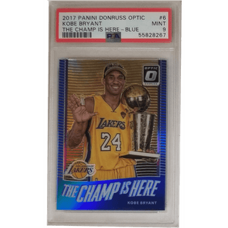 Kobe Bryant: 2017 Panini Donruss Optic The Champ is Here Blue #6 PSA 9