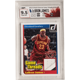 LeBron James: 2014-15 Panini Donruss Game Threads Prime #21 HGA 9.5