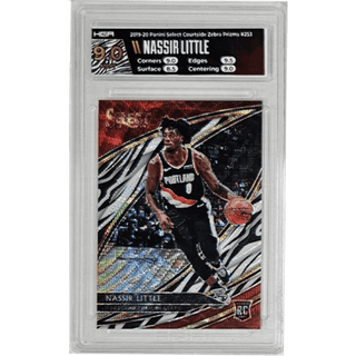 Nassir Little: 2019-20 Panini Select Courtside Zebra Prizms #253 HGA 9.0