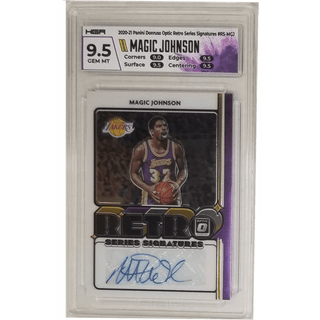 Magic Johnson: 2020-21 Panini Donruss Optic Retro Series Signatures #RS-MGJ HGA 9.5