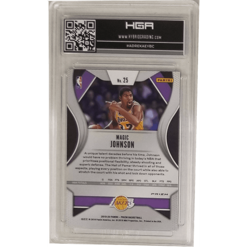 Magic Johnson: 2019-20 Panini Prizm Choice Tiger Stripe #25 HGA 9.0