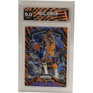 Magic Johnson: 2019-20 Panini Prizm Choice Tiger Stripe #25 HGA 9.0