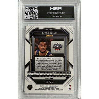 CJ McCollum: 2022-23 Panini Prizm Fast Break Purple #202, HGA: 10