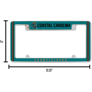 Coastal Carolina University Chanticleers Metal License Plate Frame Chrome Tag Cover 12x6 Inch Alternate Design