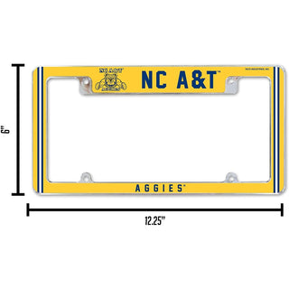 North Carolina A&T University Aggies Metal License Plate Frame Chrome Tag Cover 12x6 Inch Alternate Design