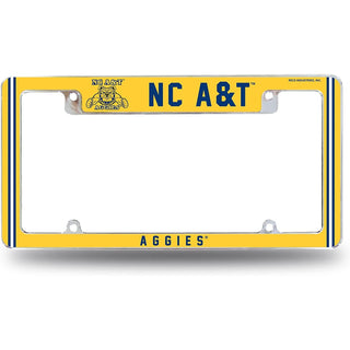 North Carolina A&T University Aggies Metal License Plate Frame Chrome Tag Cover 12x6 Inch Alternate Design