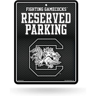 University of South Carolina Gamecocks Metal Parking Novelty Wall Sign 8.5 x 11 Inch Carbon Fiber Design