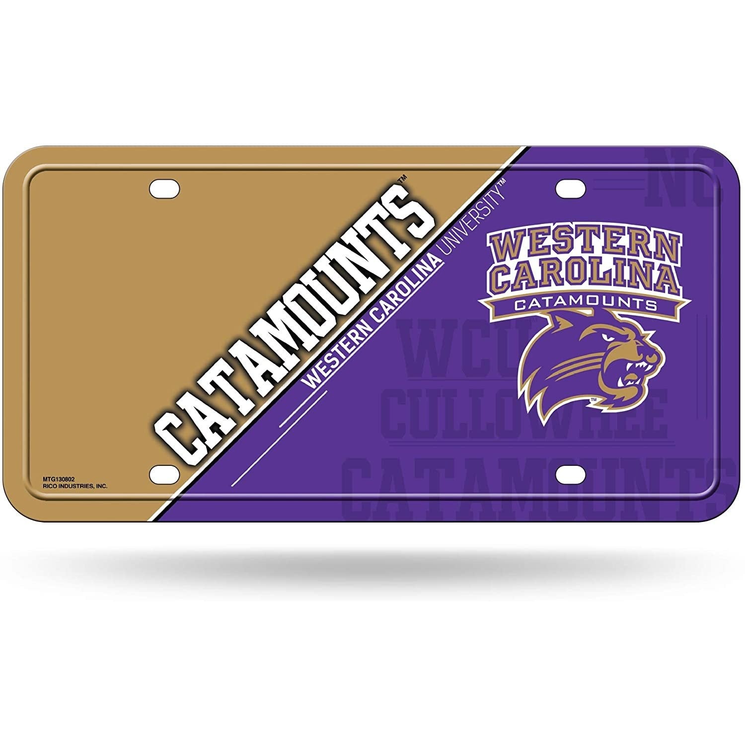 Western Carolina University Catamounts Metal Tag License Plate 12x6 Inch Split Design