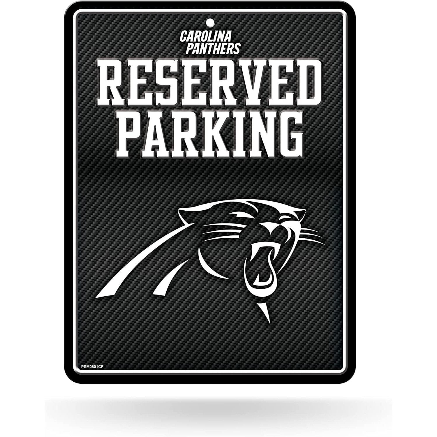 Carolina Panthers Metal Parking Novelty Wall Sign 8.5 x 11 Inch Carbon Fiber Design