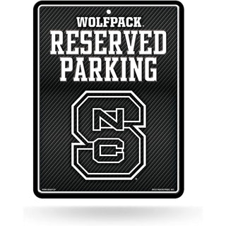 North Carolina State University Wolfpack Metal Parking Novelty Wall Sign 8.5 x 11 Inch Carbon Fiber Design