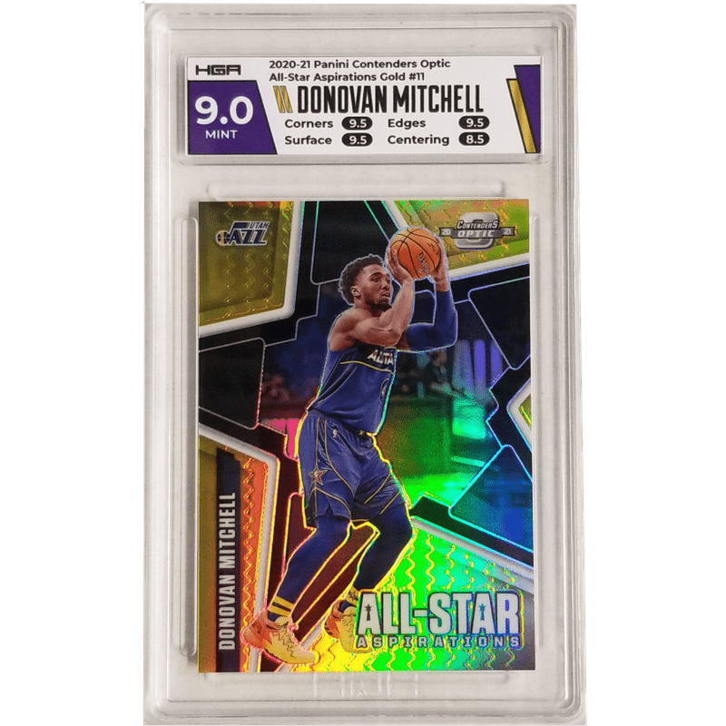 Donovan Mitchell 2020-21 Panini Contenders Optic All-Star Aspirations Gold #11 HGA 9.0