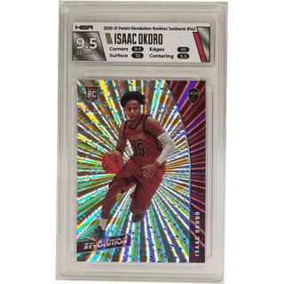 Isaac Okoro: 2020-21 Panini Revolution Rookies Sunburst #142 HGA 9.5