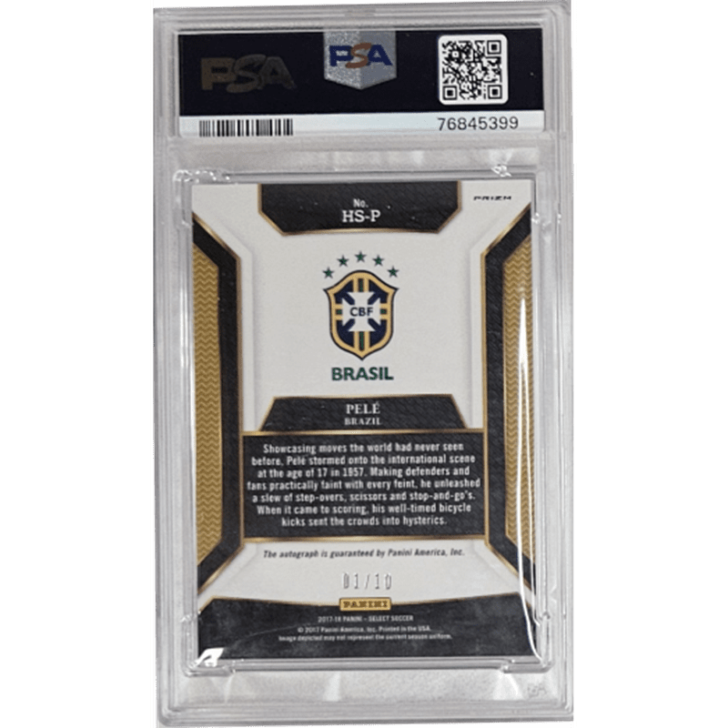 Pele: 2017 Panini Select Historic Sig-Gold PSA/DNA Cert. #HS-P PSA Auto 9