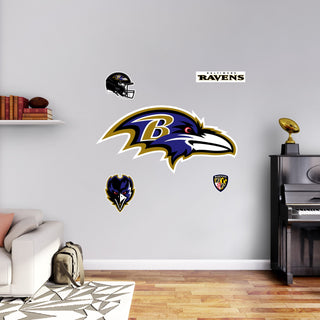 Baltimore Ravens - RealBig Logo Collection - Official NFL - Reusable Vinyl Wall Decals