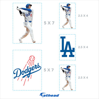 Shohei Ohtani - 5 Minis Mixed Sizes - Official MLB - Los Angeles Dodgers - Reusable Vinyl Decals