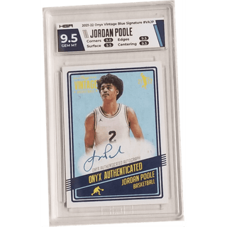 Jordan Poole: 2021-22 Onyx Vintage Blue Signature #VAJP HGA 9.5