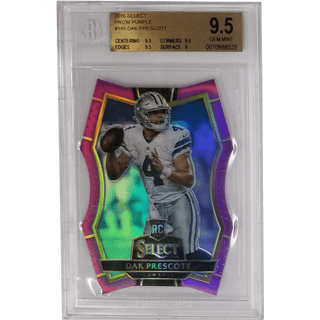 Dak Prescott: 2016 Select Prizm Purple #185 Beckett 9.5