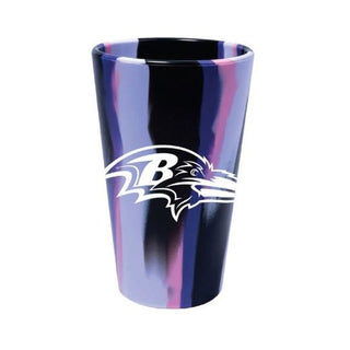Silicone Pint Glass: Baltimore Ravens 16oz - Purple Marble