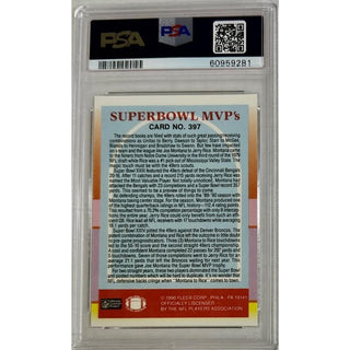 Rice/Montana: 1990 Fleer Superbowl MVP's #397 PSA 9