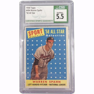 Warren Spahn- 1958 Topps #494- '58 All Star