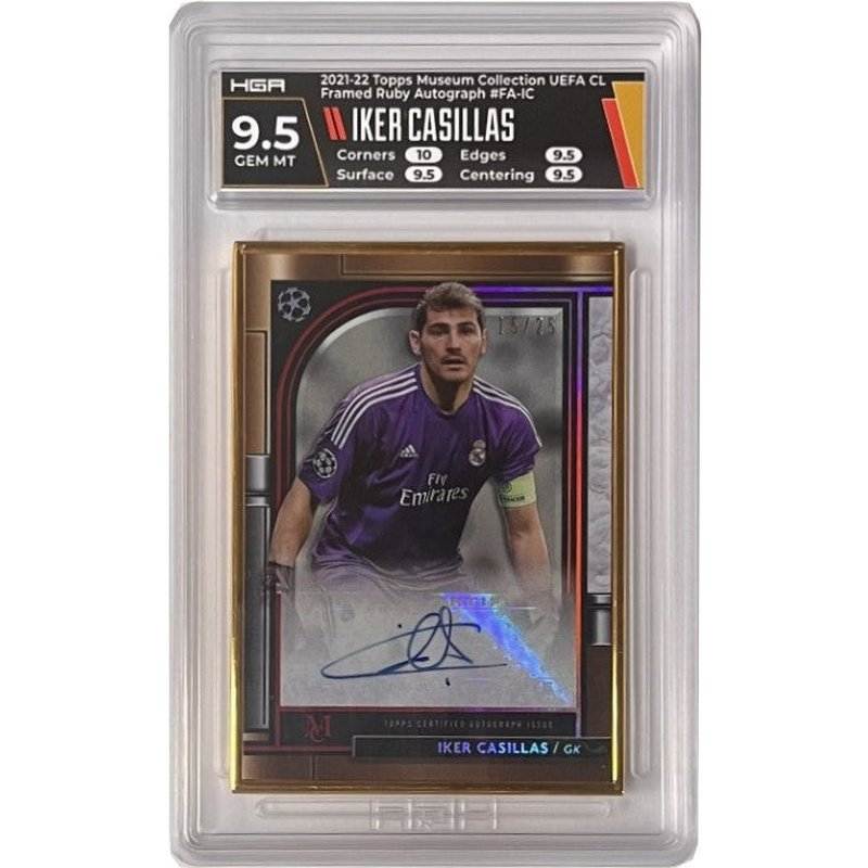 Iker Casillas - 2021-22 Topps Museum Collection UEFA CL Framed Ruby Autograph #FA-IC