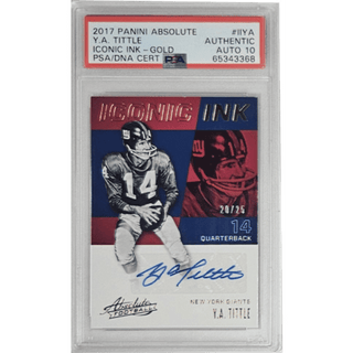 Y.A. Tittle: 2017 Panini Absolute Iconic Ink - Gold PSA/DNA Certified Authentic Auto #IIYA