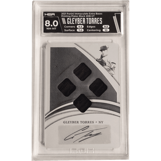 Gleyber Torres: 2021 Panini Immaculate Extra Bases Printing Plates Black #EB-GT HGA 8.0