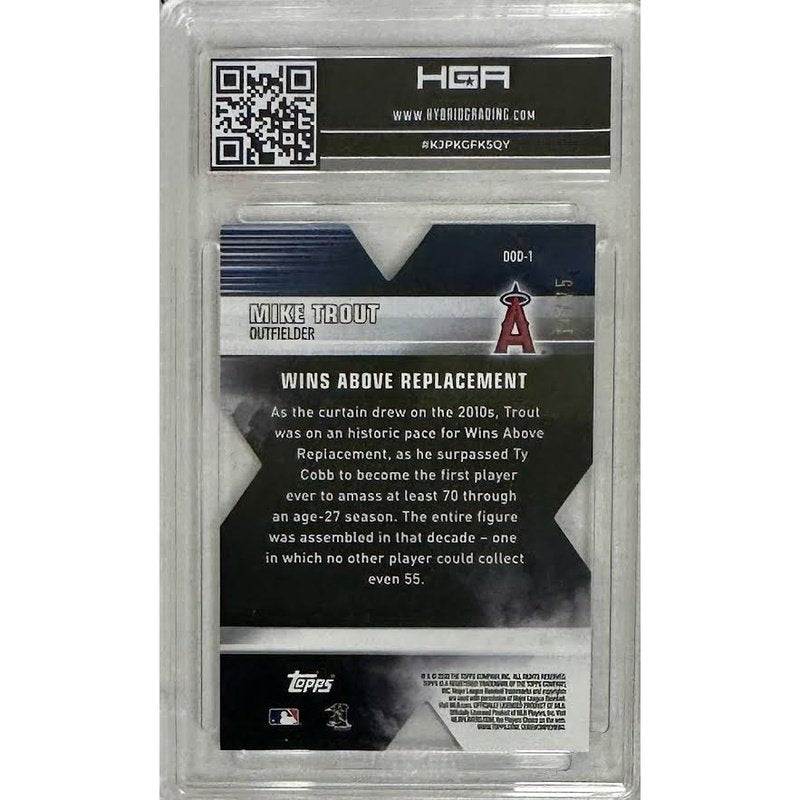 Mike Trout: 2020 Topps Chrome Decade of Dominance Die-Cut Orange Refractor #DOD-1 HGA 9.0
