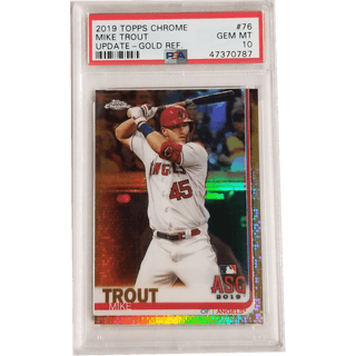 Mike Trout: 2019 Topps Chrome Update - Gold Refractor #76 PSA 10