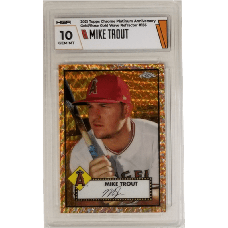 Mike Trout 2021 Topps Chrome Platinum Anniversary Gold/Rose Gold Wave CARDIACS Sports & Memorabilia Mike Trout 2021 Topps Chrome Platinum Anniversary Gold/Rose Gold Wave CARDIACS Sports & Memorabilia