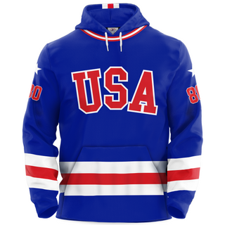 USA Hockey Miracle on Ice 1980 Authentic Royal Blue Adult Hoodie