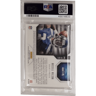 Russell Wilson: 2012 Panini Absolute Star Gazing Mat. - Auto #30 PSA 9