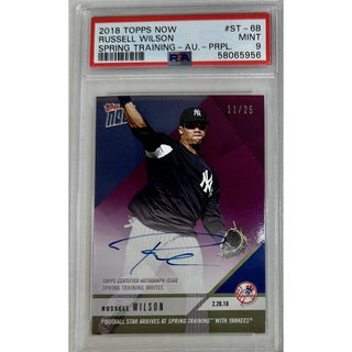 Russell Wilson: 2018 Topps Now Spring Training - Autograph Purple #ST-6B PSA 9