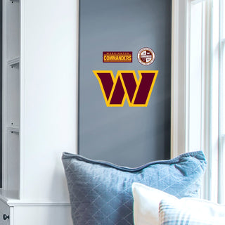 Washington Commanders - RealBig Logo Collection - Official NFL - Reusable Vinyl Wall Decals