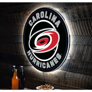 LED Wall Decor: Carolina Hurricanes - Round