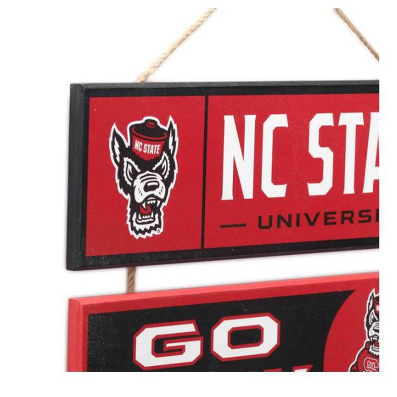 Sign: North Carolina State Wolfpack - Linked Wood Wall Décor